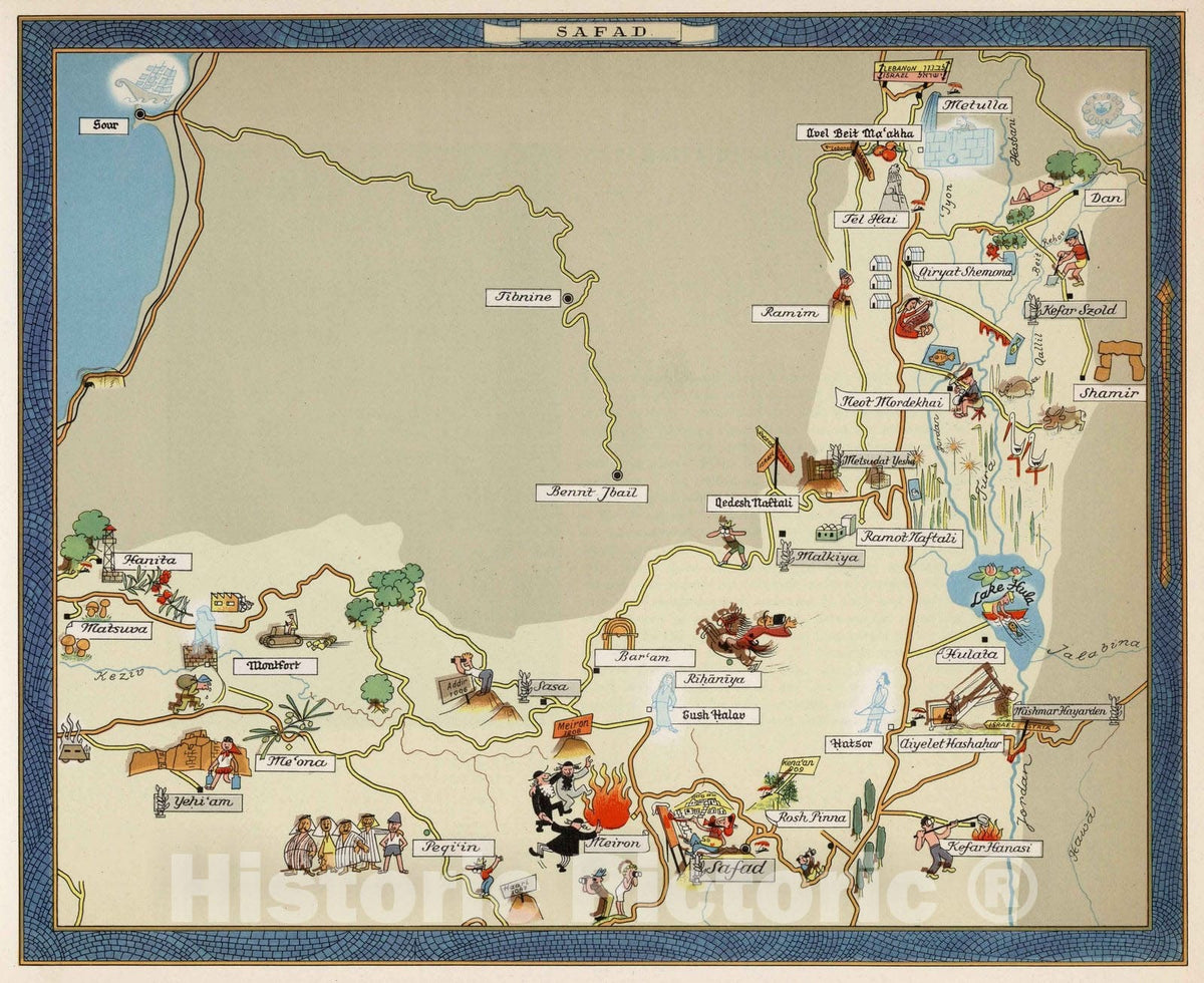 Historic Wall Map : Sadaf 1957 - Vintage Wall Art