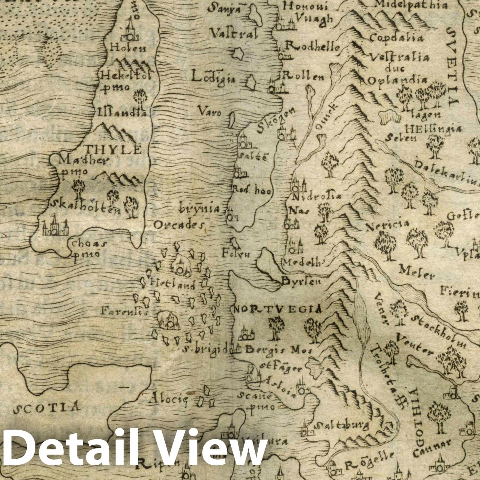Scandinavia - Route Map, 1548 - Historical Map Reproduction