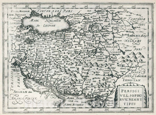 Historic Map : Iran,Persici vel Sophorum regni tipus 1636 , Vintage Wall Art