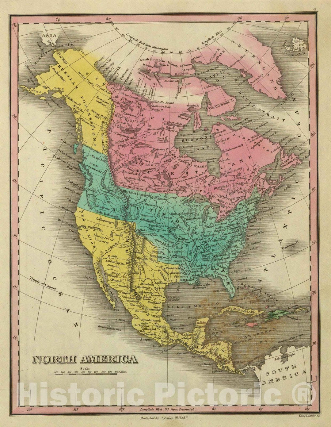 Historic Map : Classical Atlas Map, North America. 1831 - Vintage Wall Art