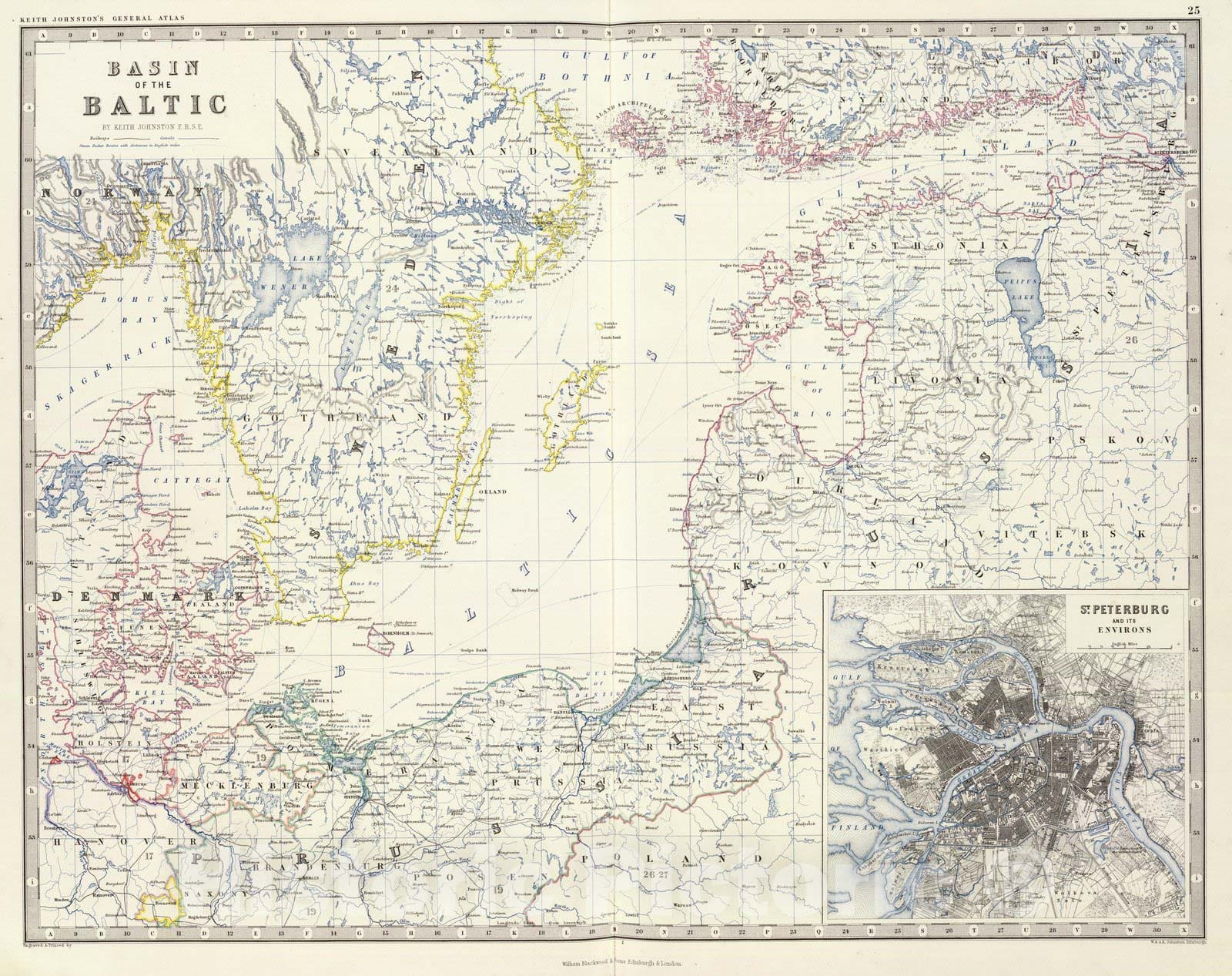 Historic Map : World Atlas Map, Baltic. 1861 - Vintage Wall Art