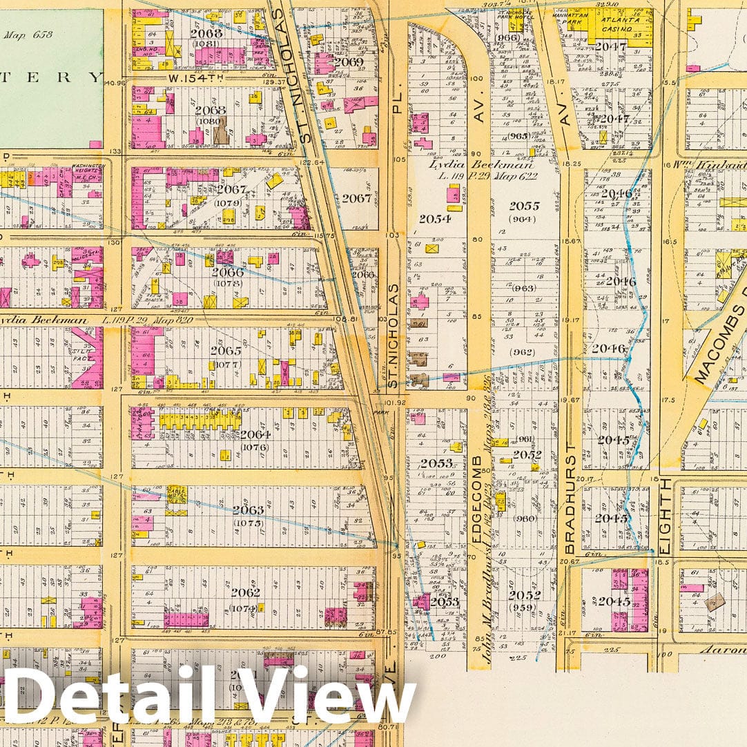 Manhattan Ward 12 (Harlem) Fire Insurance Map 1891 - Historical Map Print