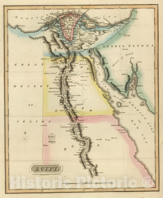 Historic Map : World Atlas Map, Egypt. 1822 - Vintage Wall Art