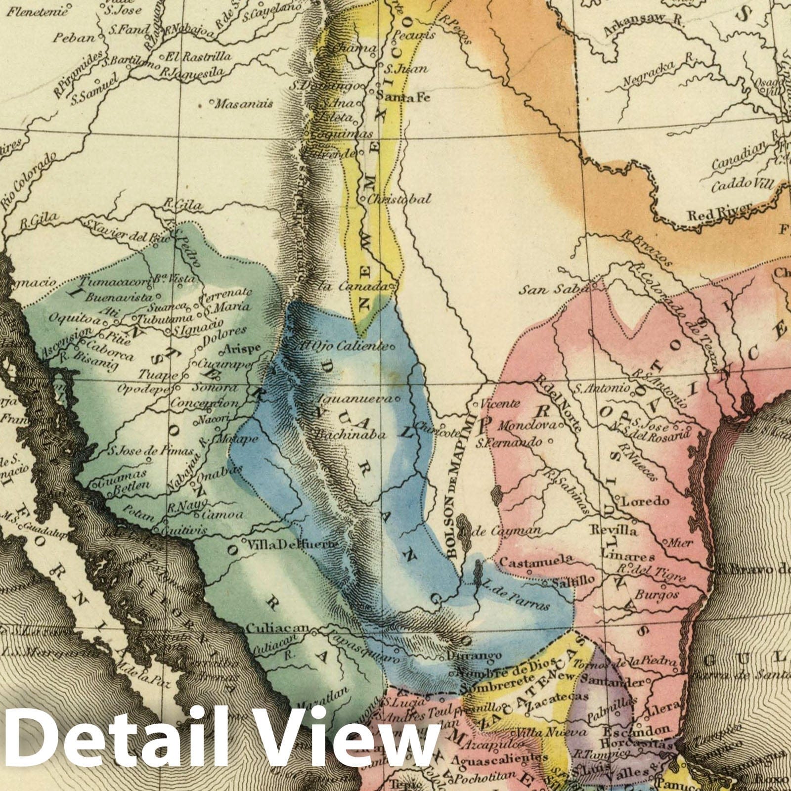 Historic Map : World Atlas Map, Mexico. 1817 - Vintage Wall Art