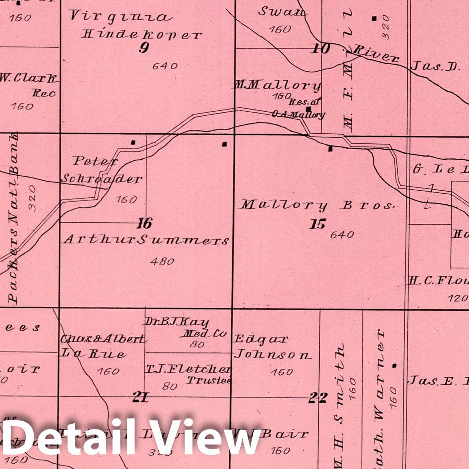 Township 12 N. Range 21 W., Dawson County, Nebraska - 1904 Atlas Map Print