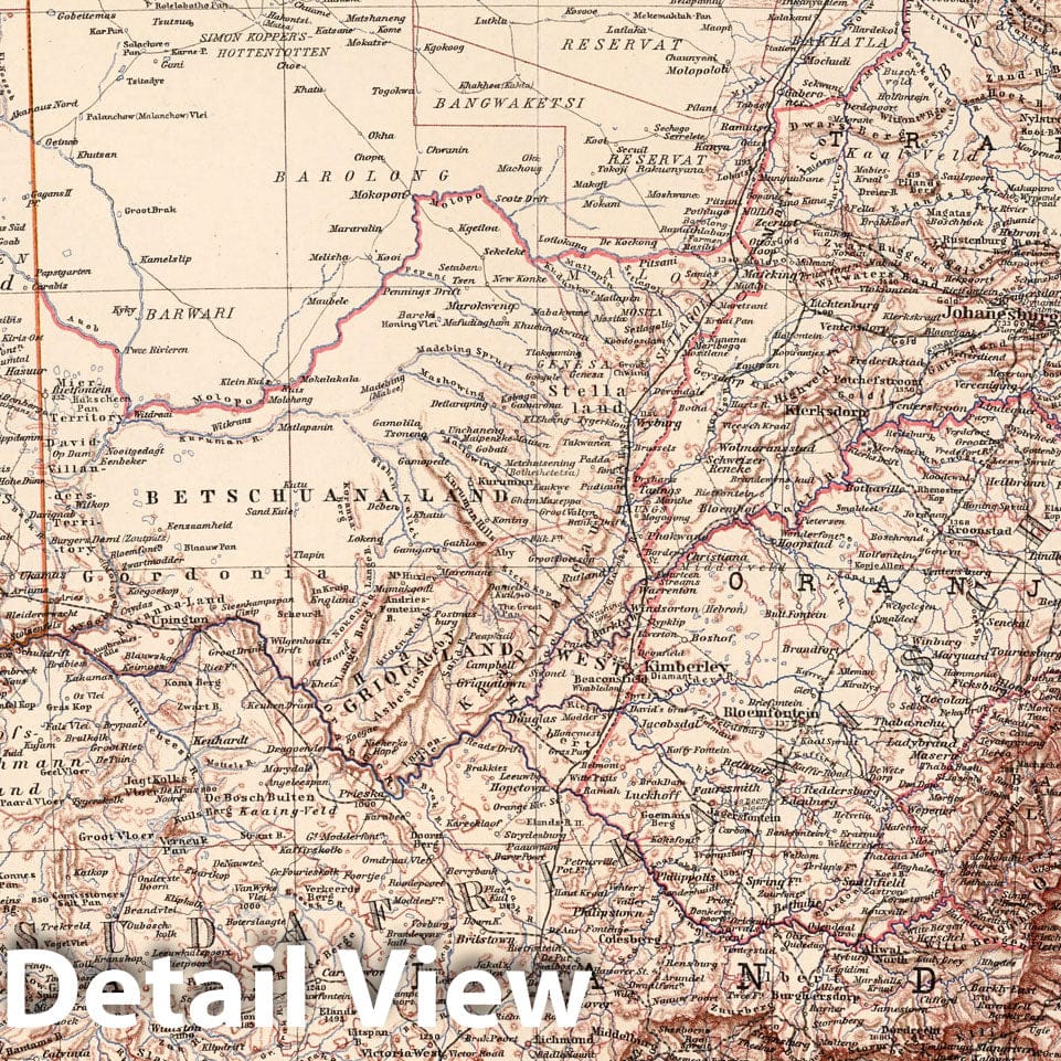 South Africa - Plate No. 87, 1925 - Stieler's Atlas Historical Map Print