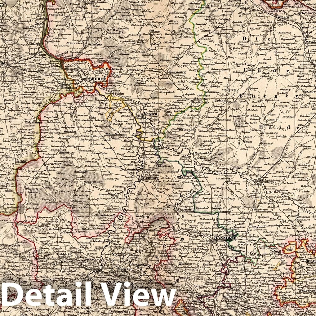 Hanover, Brunswick, Oldenburg and the Hanseatic Cities - Railroad Map, 1867