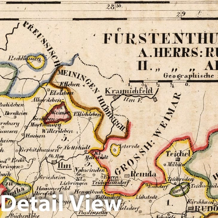 Schwarzburg, 1825 - Historical Map Print