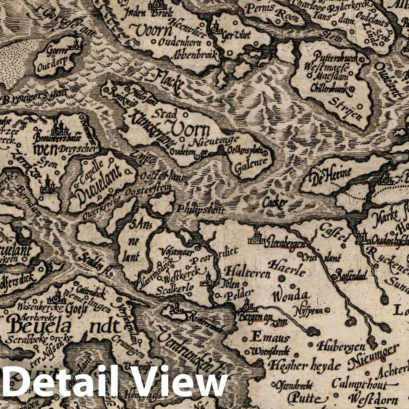 Netherlands, 1600 - Historical Map Print