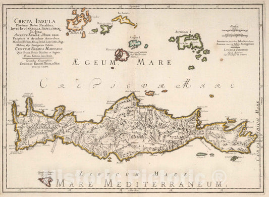 Crete, 1676 - Historical Map Print by Sanson