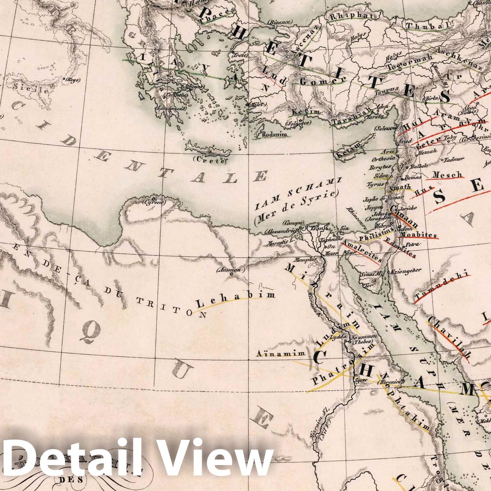 Geography of the Hebrews: Dispersion of the Noachites, 1834 - Historical Map Print