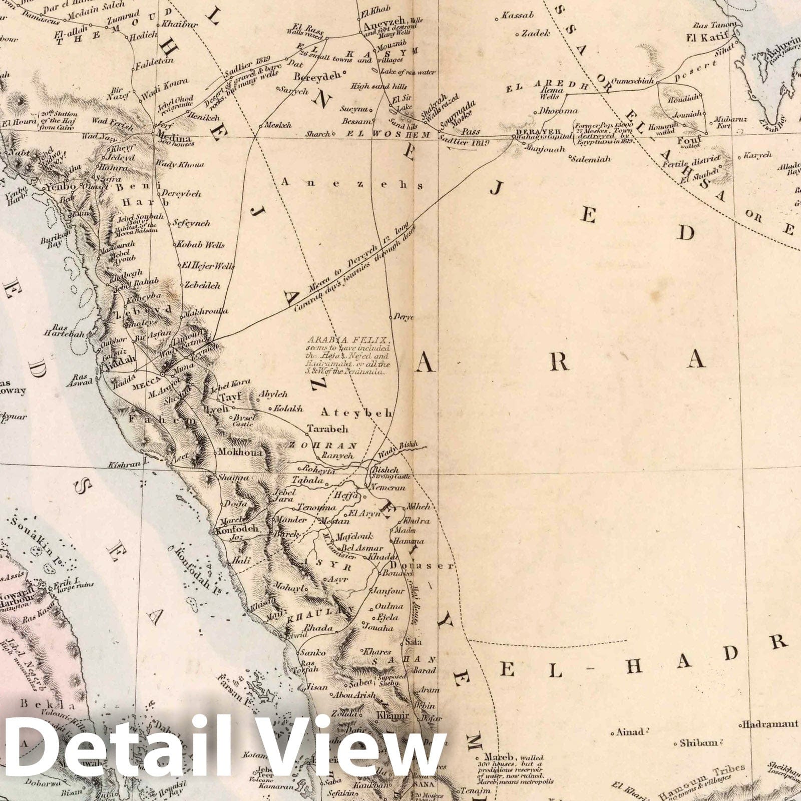 Arabia, Egypt, Nubia and Abyssinia - Railroad Map, 1856