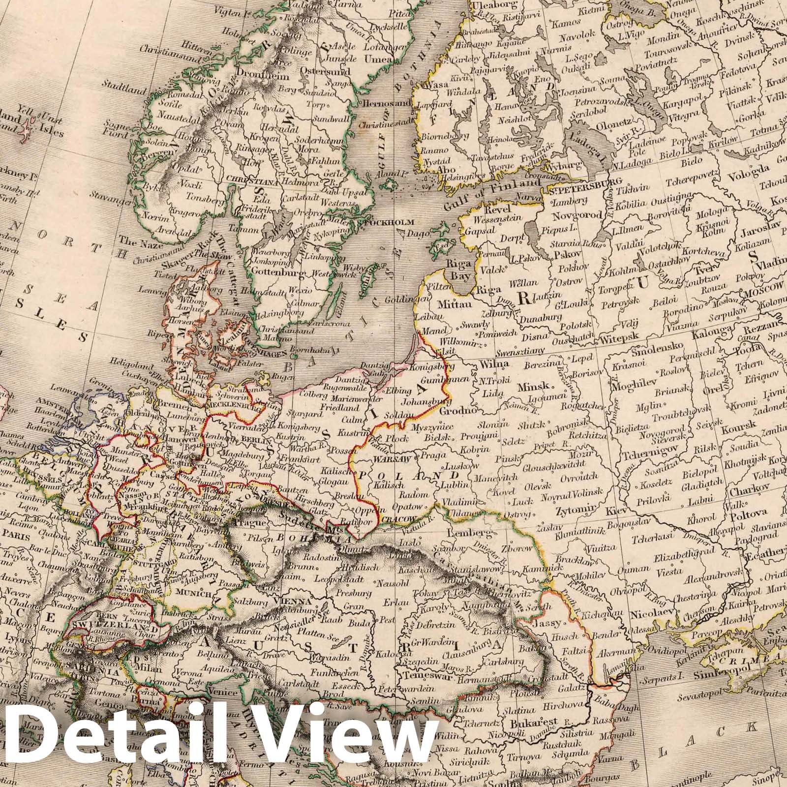 Europe, 1841 - Historical Map Print from Black's General Atlas