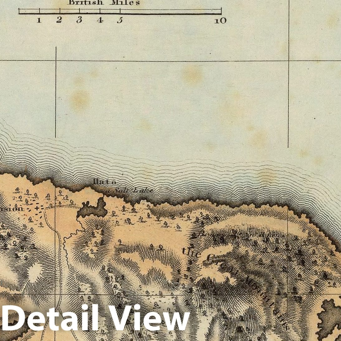 Curacao with inset Fort Amsterdam - River Map, 1823 - Historical Map Print
