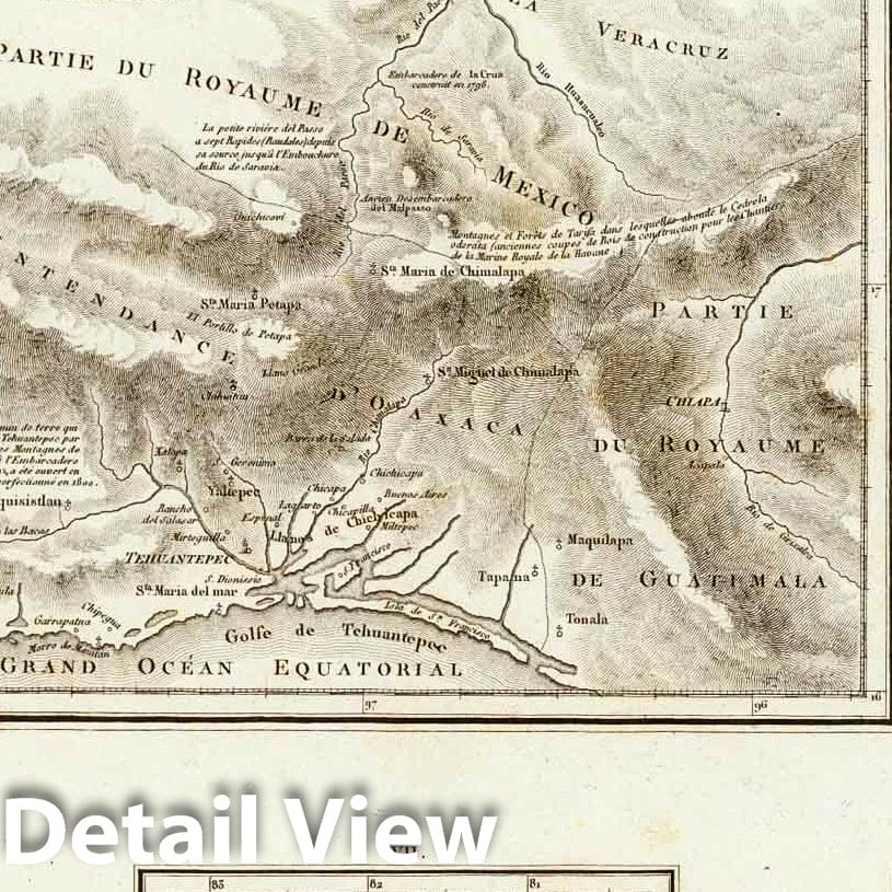 Mexico and Central America - Passageways and Communications, 1811 - Historical Map Print
