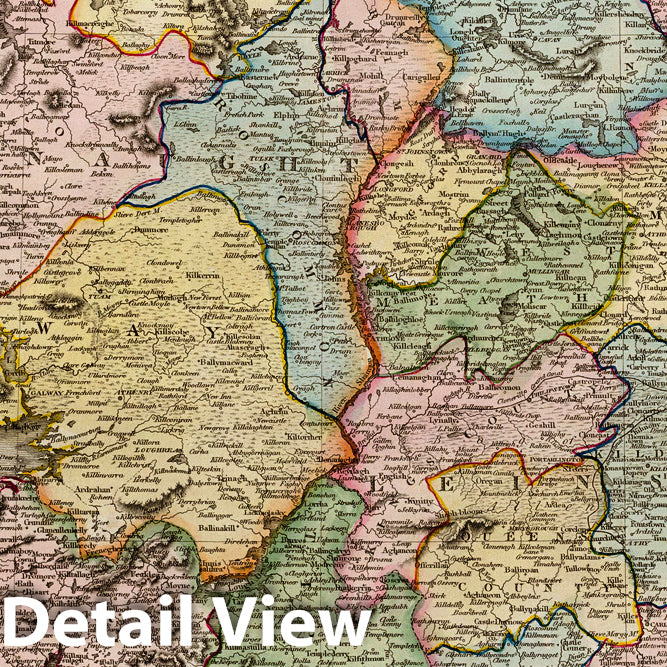 Ireland, 1813 - Historical Map Print from Pinkerton's Modern Atlas