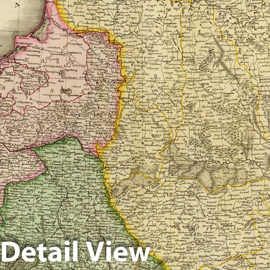 Poland, 1814 - Historical Map Print from Pinkerton's Modern Atlas