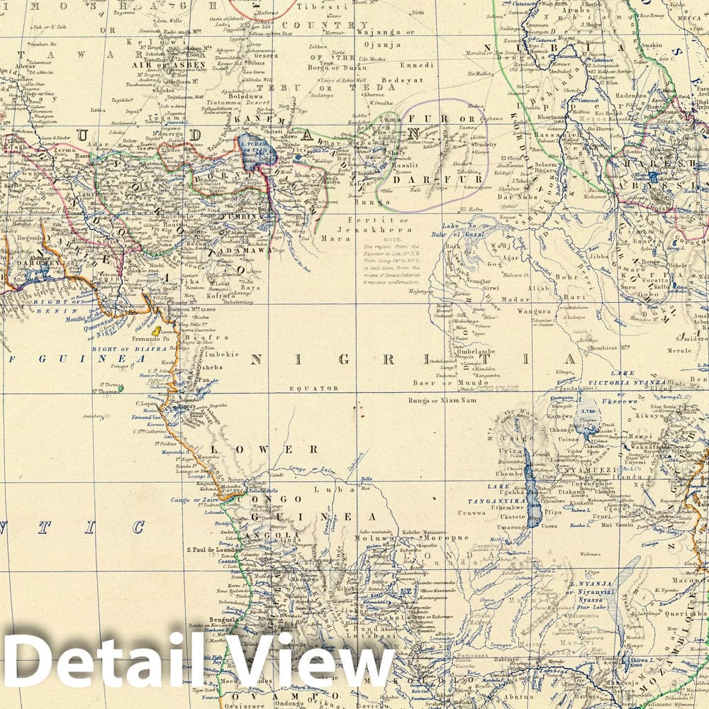 Africa - Boundary Map, 1861 - Keith Johnston Royal Atlas Historical Map Print