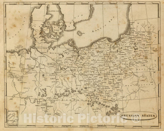Historic Map : World Atlas Map, Prussian States. 1812 - Vintage Wall Art