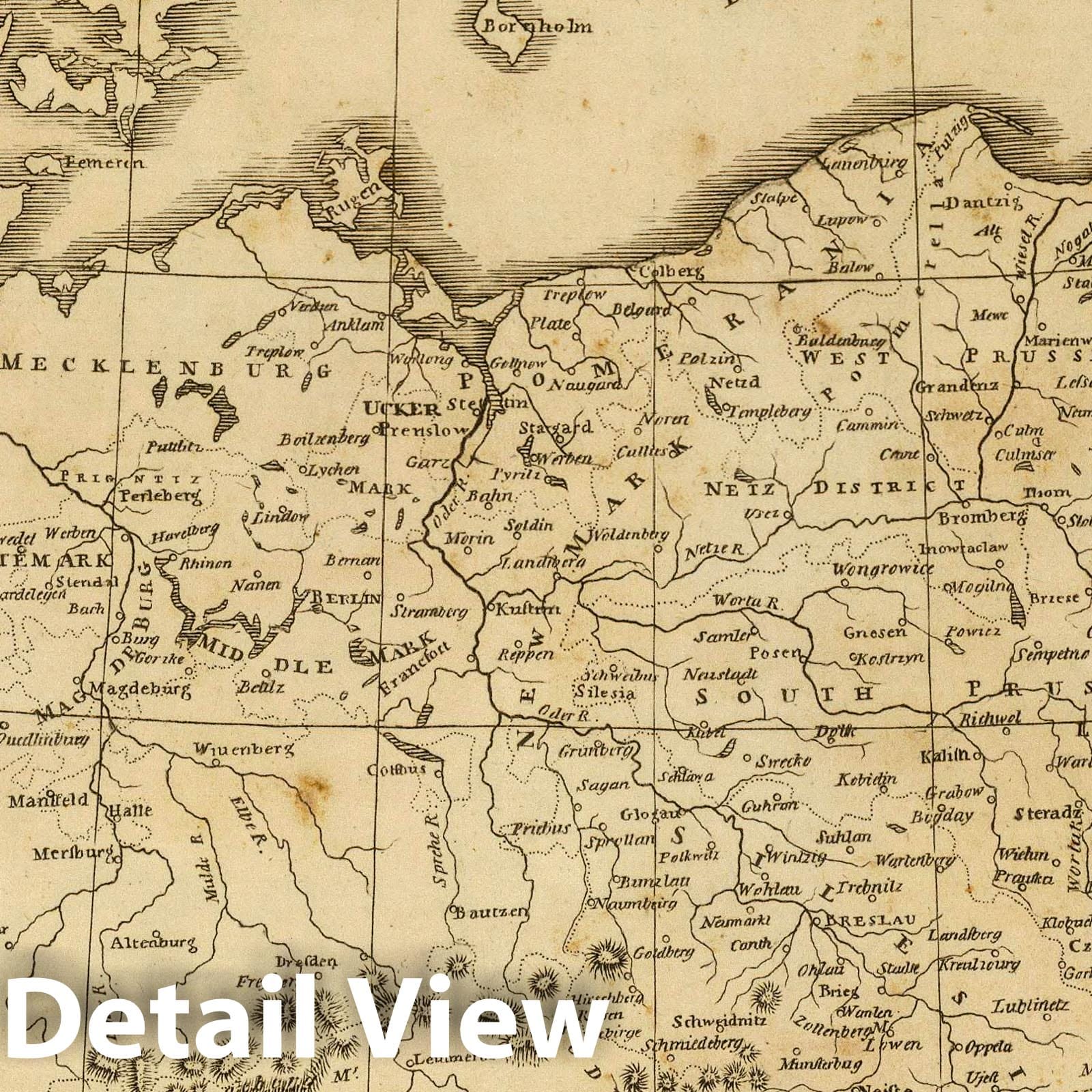 Prussian States - River Map, 1812 - Historical Map Print