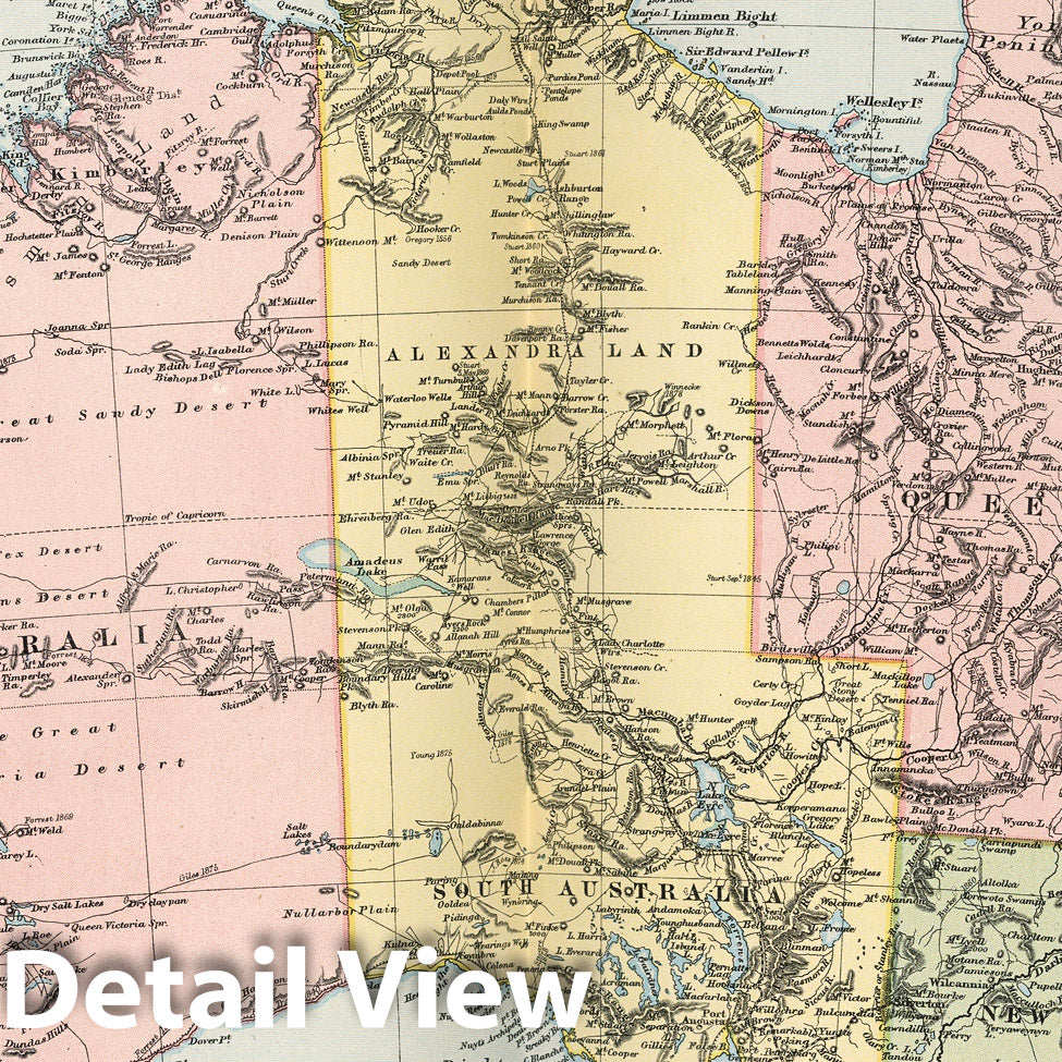 Australia with Insets - Railroad Map, 1891 - Historical Map Print