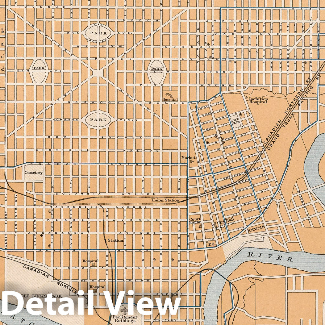 Historic Map : Edmonton 1915 - Vintage Wall Art