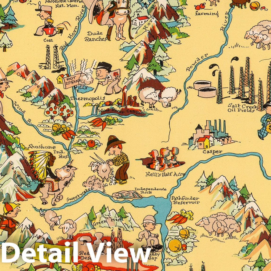 Historic Map : Wyoming. 1935 - Vintage Wall Art