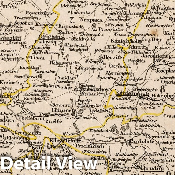 Bohemia, 1828 - Historical Map Print from Schlieben's Atlas
