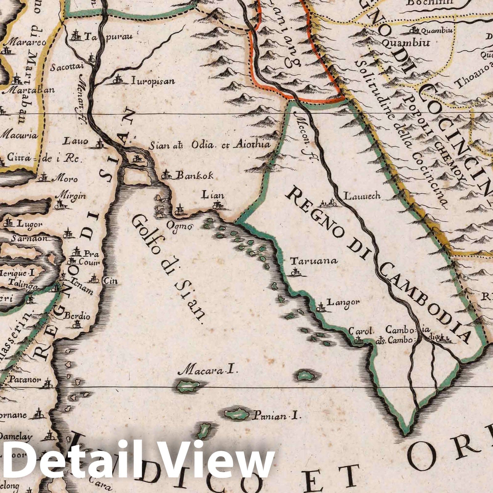 Peninsula of India Beyond the Ganges - River Map, 1683 - Historical Map Print