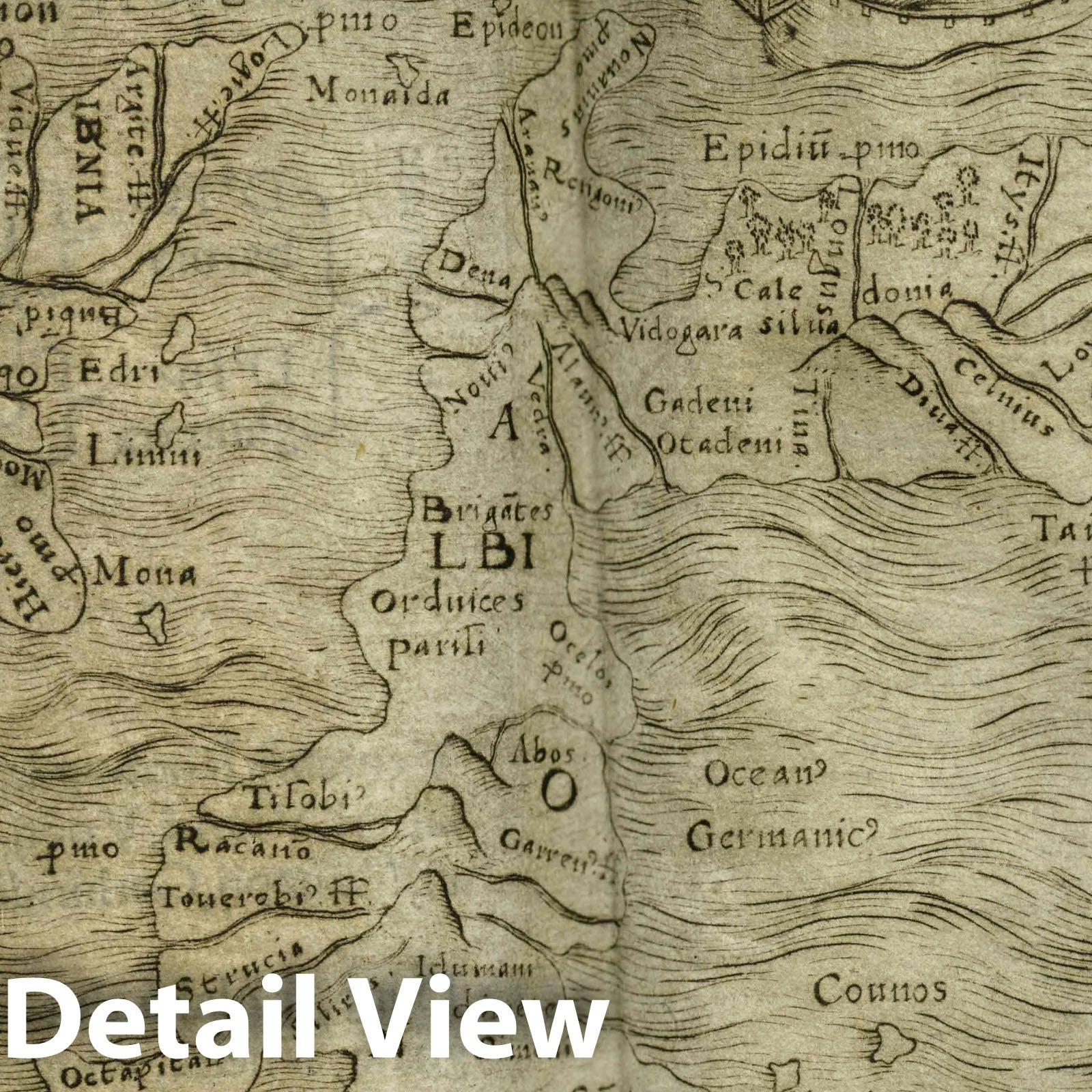 Great Britain and Ireland - Route Map, 1548 - Ptolemy's Geographia Historical Map Print