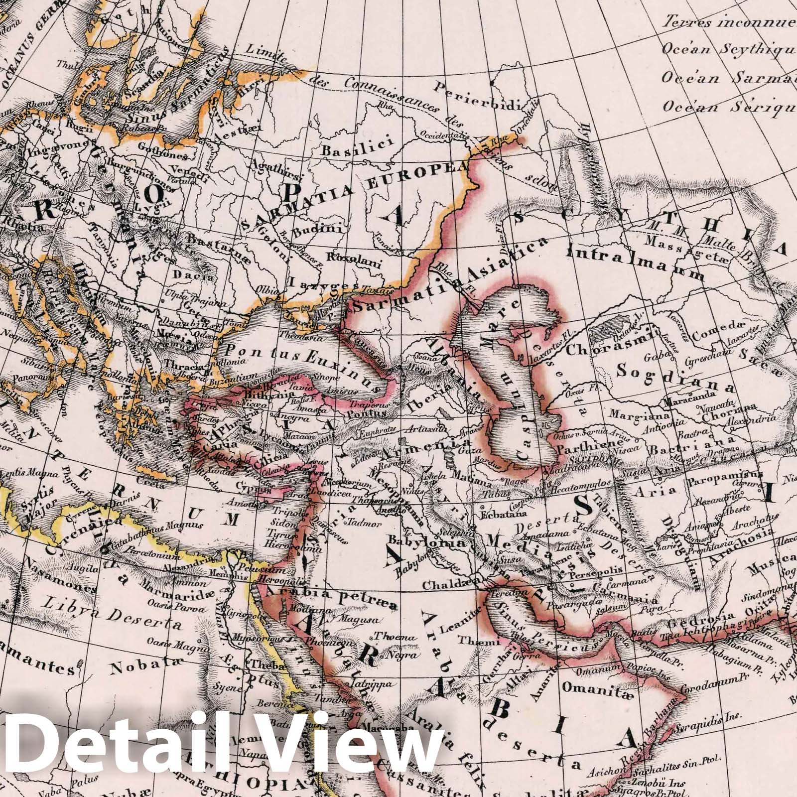Ancient World Known to Ptolemy, 1834 - Historical Map Print