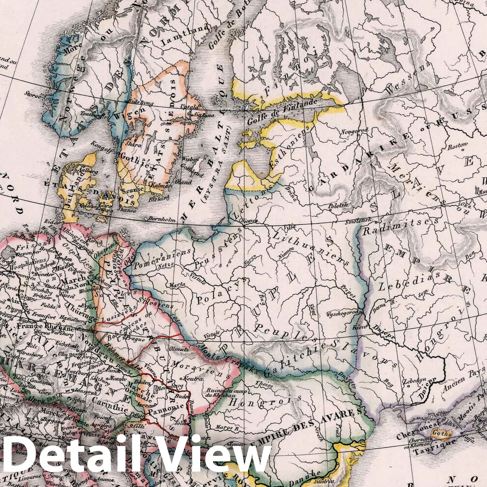 Europe in the Time of Charlemagne, 1832 - Historical Map Print
