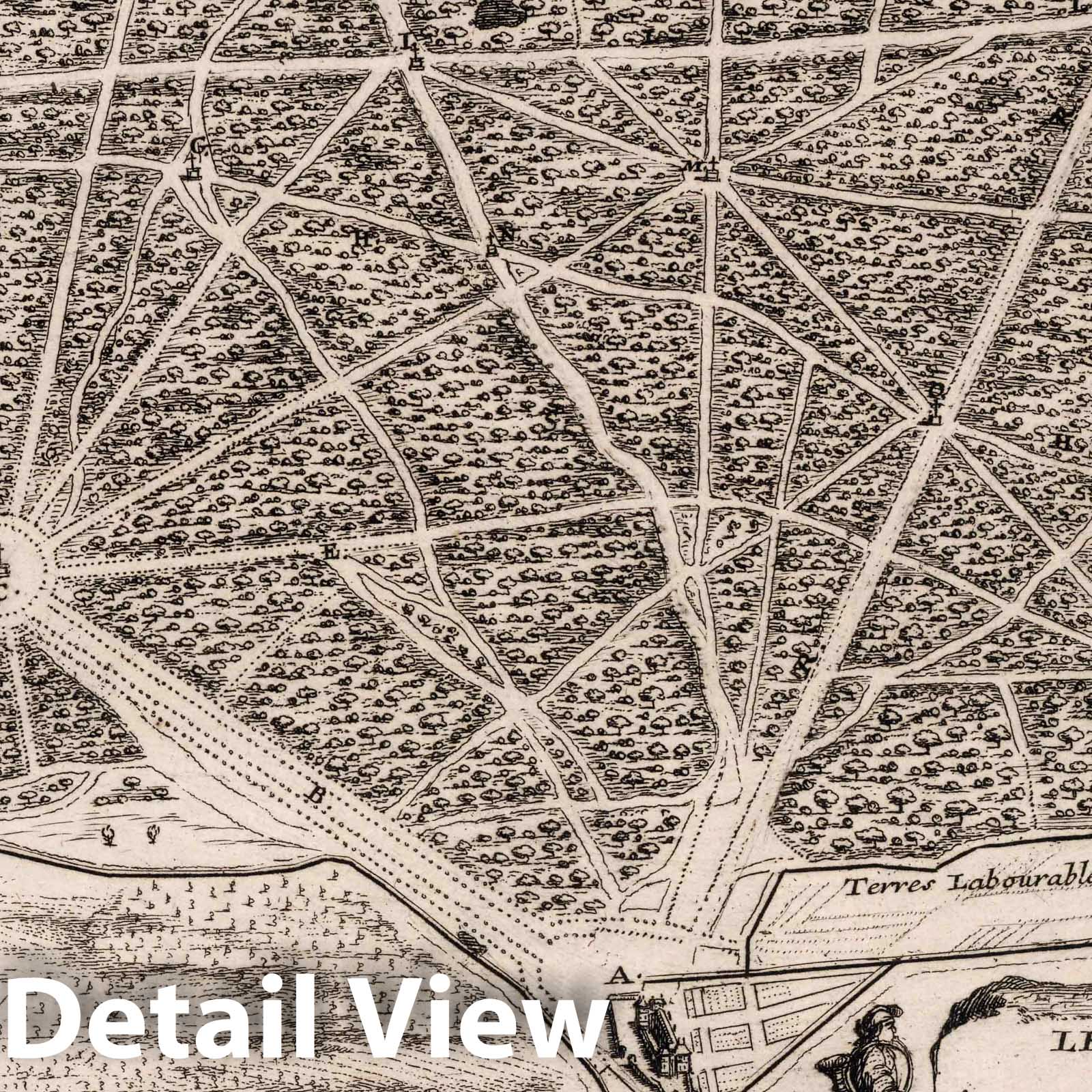 Bois de Boulogne, Paris, 1703 - Historical Map Reproduction