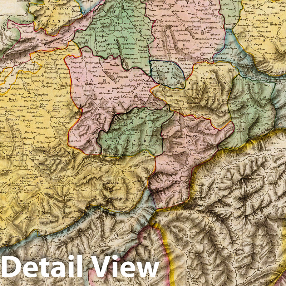 Switzerland, 1809 - Historical Map Print