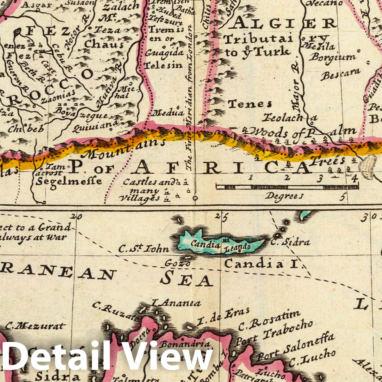 West and East Barbary - Fez, Morocco, Algiers, Tunis, Tripoli, Egypt, 1736