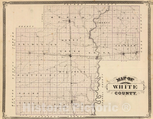 Historic Map : Map of White County, 1876 - Vintage Wall Art