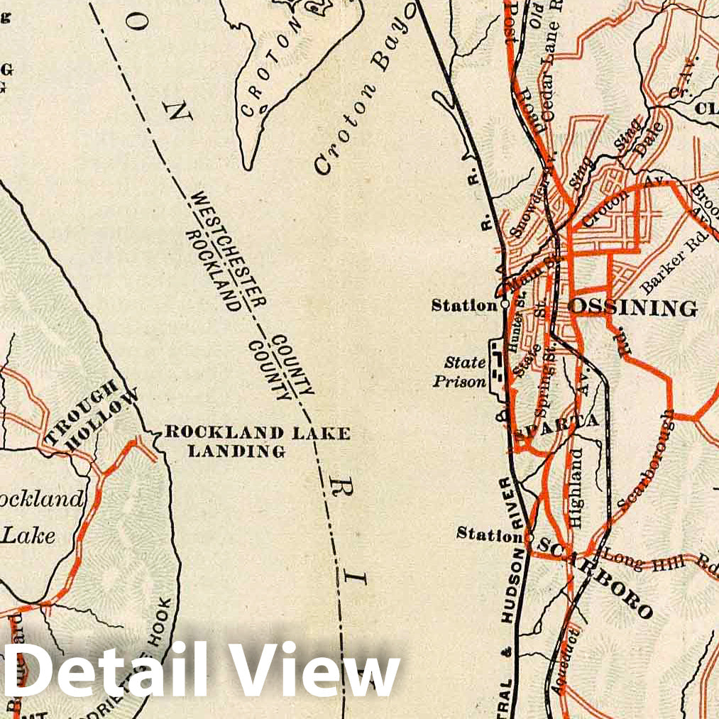 Tarrytown to Oscawana, Westchester County, New York - Roads Map, 1902