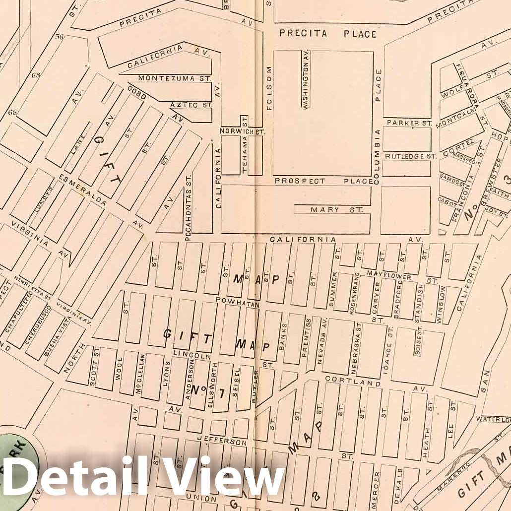 San Francisco, California - Plat No. 41, 1876 - Historical Map Print