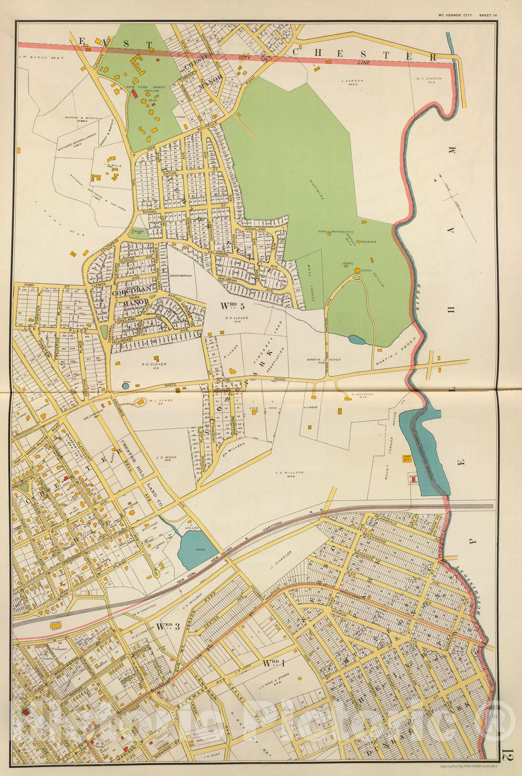 Historic Map : County Atlas Map, Mt. Vernon 4. 1893 - Vintage Wall Art