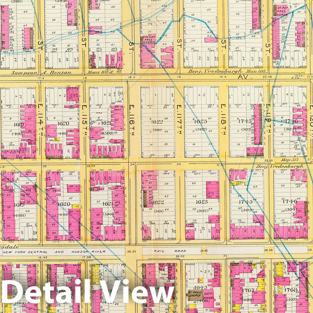 Manhattan Ward 12 (East Harlem) Fire Insurance Map 1891 - Historical Map Print