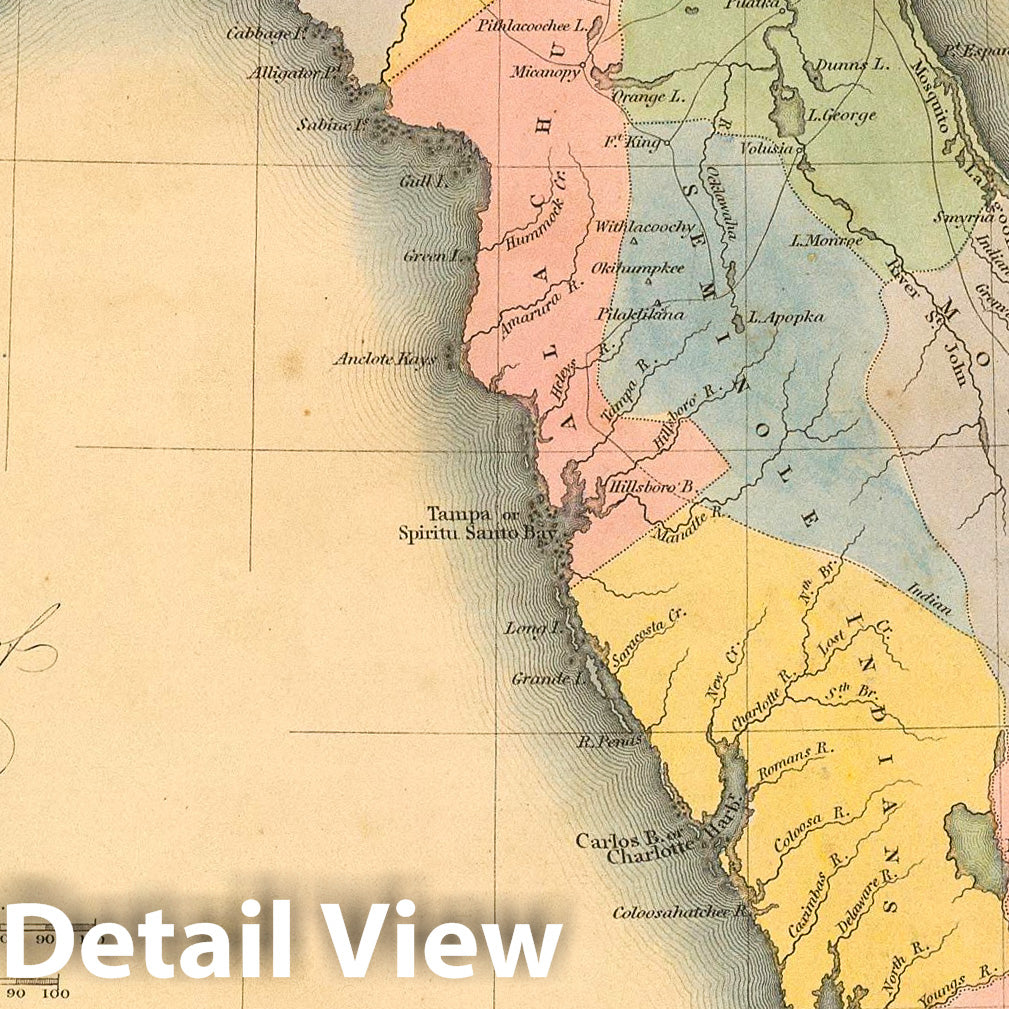 Historic Map : Florida. 1832 - Vintage Wall Art