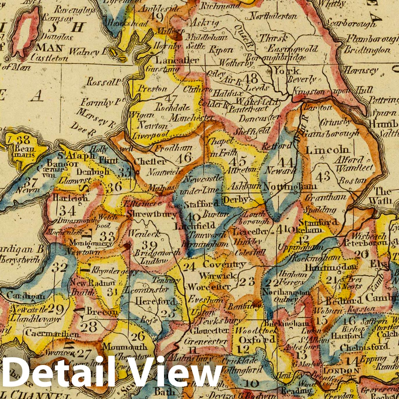 England and Wales, 1821 - Historical Map Print