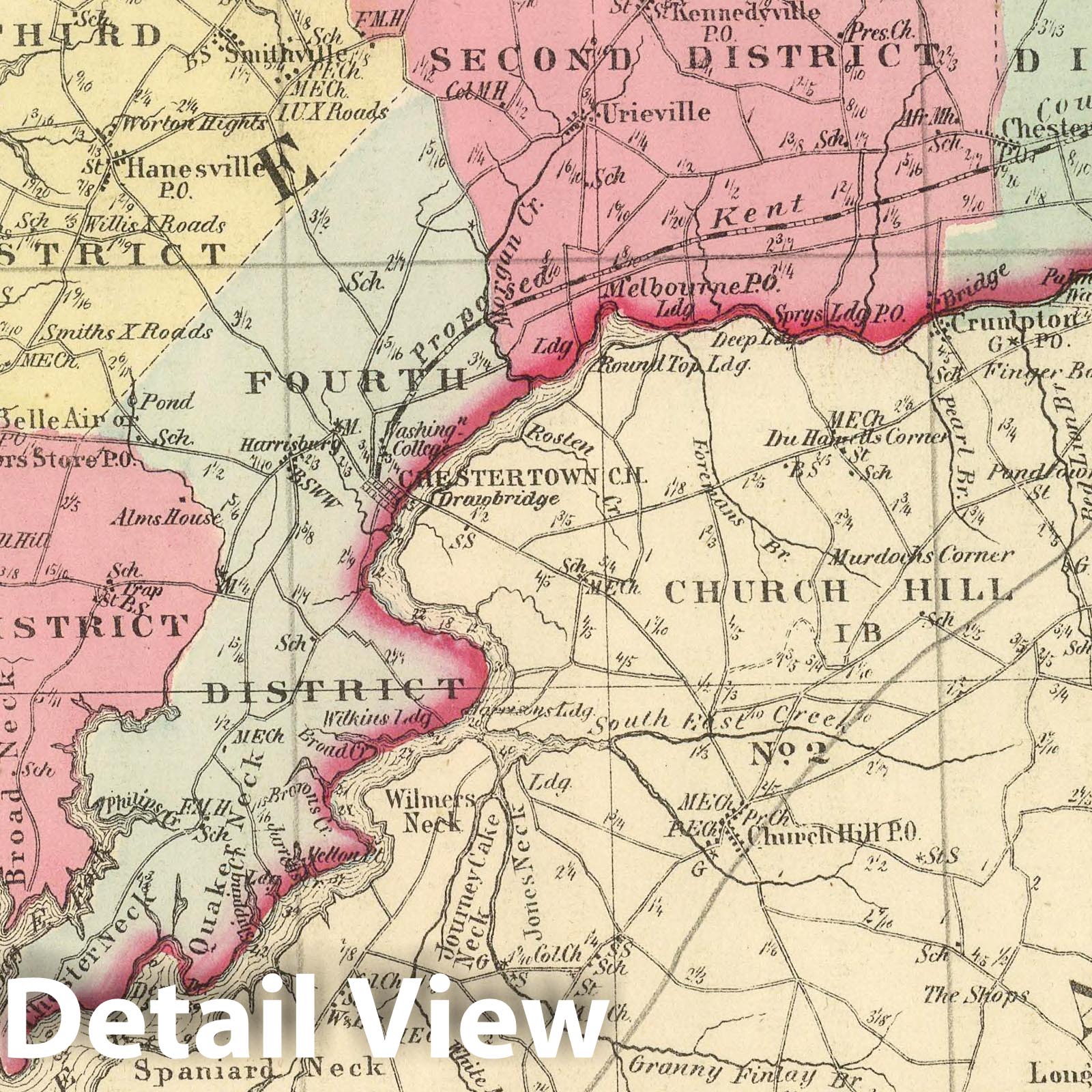 Historic Map : State Atlas Map, Kent. 1866 - Vintage Wall Art