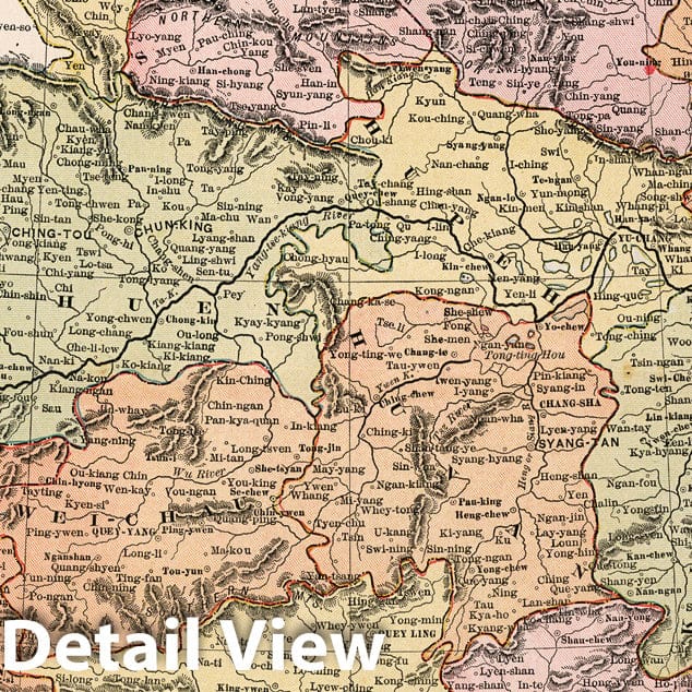 China, 1883 - Cram's Family Atlas Historical Map Print