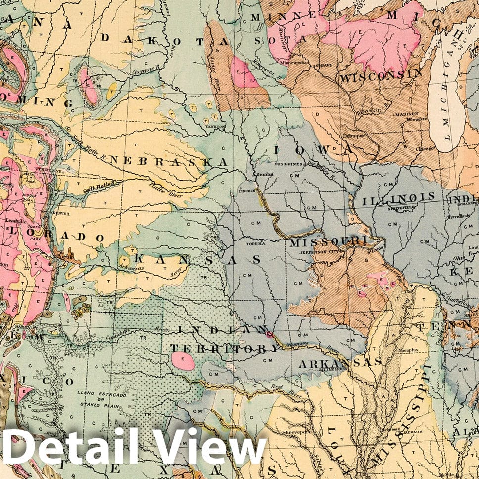 United States Geological Map, 1882 - Historical Map Print