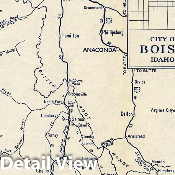 Idaho - Highway Map, 1938 - Thomas Bros. Atlas Reproduction