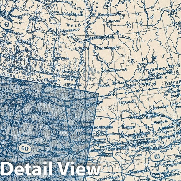 West Russia, 1925 - Historical Index Map Print from Stieler's Atlas