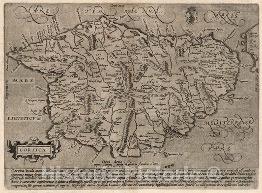 Historic Map : World Atlas Map, 64. Corsica. 1600 - Vintage Wall Art