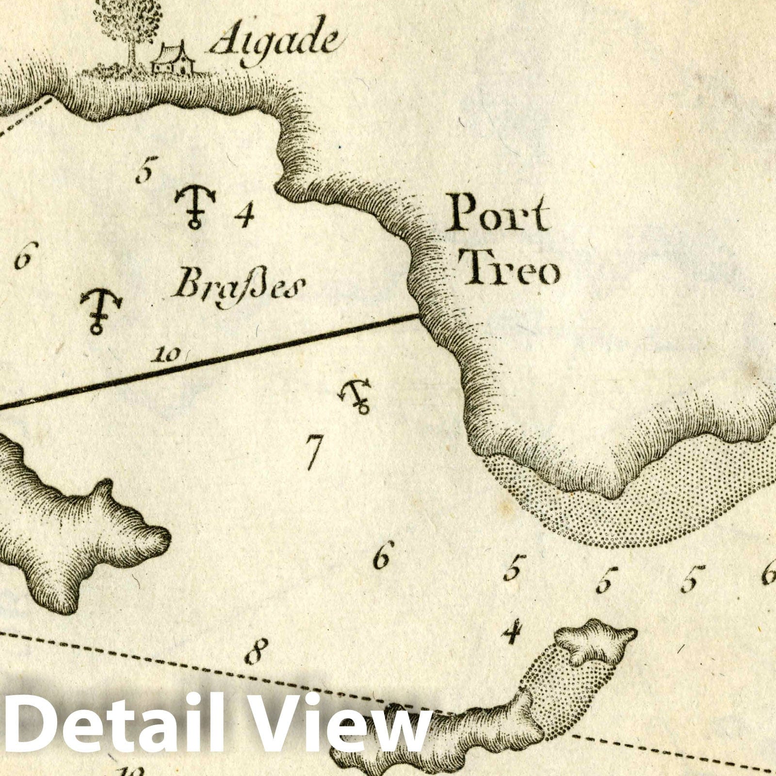 Chrisi Akti, Paros Island, Greece - Nautical Chart, 1764 - Historical Map Print