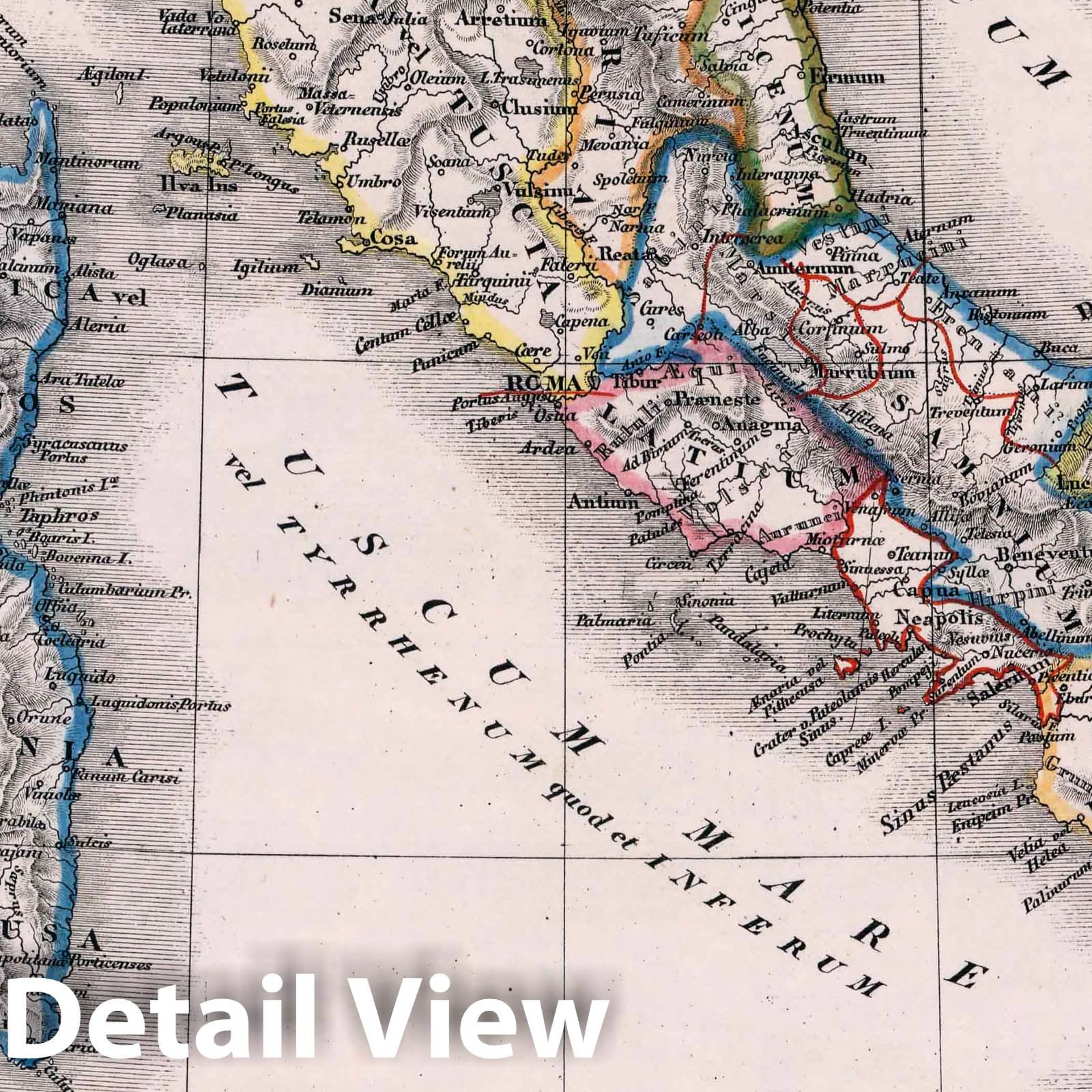 Ancient Italy, Pannonia, Illyria, Noricum, and Raetia, 1832 - Historical Map Print